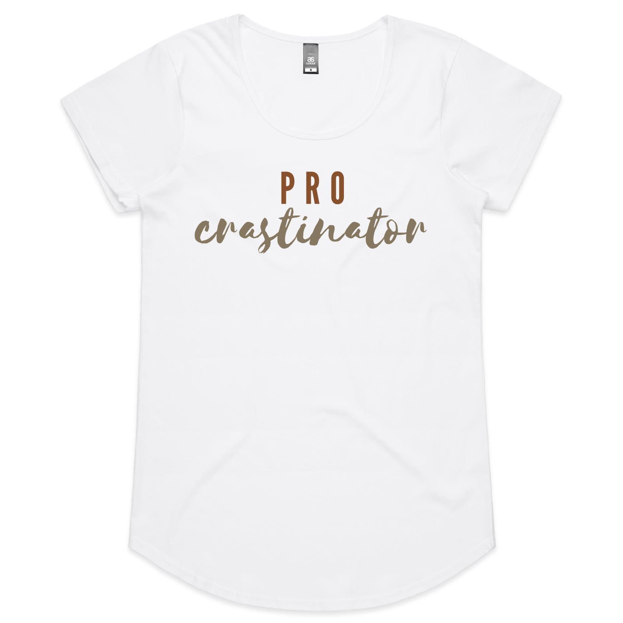 Procrastinator - Womens Scoop Neck T-Shirt White Womens Scoop Neck T-shirt Printed In Australia
