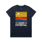 I Have Potential, Physics Women's AS Colour T-shirt Midnight Blue Womens T-shirt Printed In Australia Science