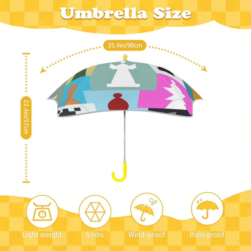 Colourful Chess Kids Safe Round Corner Umbrella Kids Safe Round Corner Umbrella Chess Games Printed Offshore