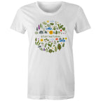 Stay Natural - Womens T-shirt White Womens T-shirt Plants Printed In Australia