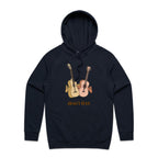 Guitars, Don't Fret - Mens Hoodie Navy Mens Hoodie Music Printed In Australia