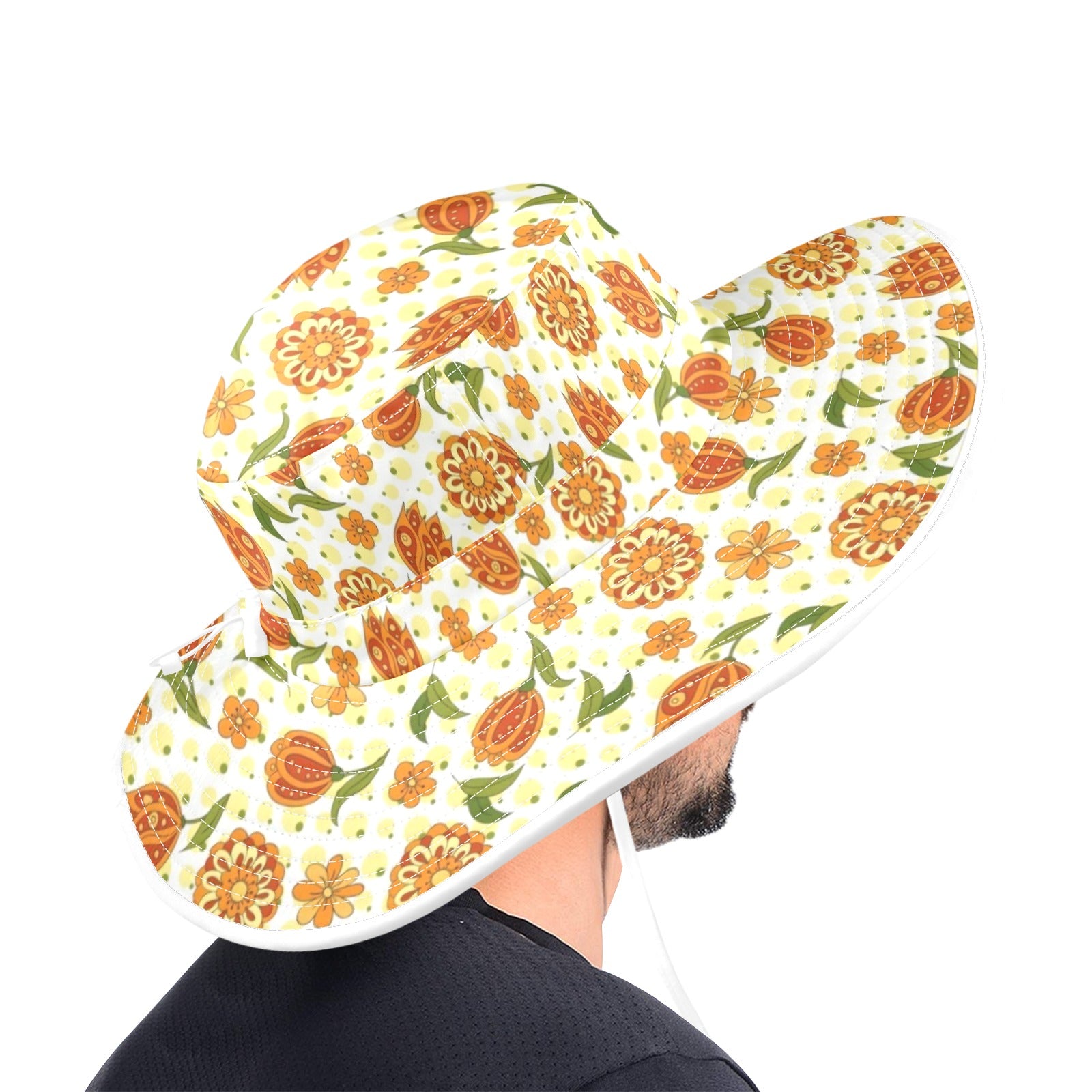 Graphic Floral Wide Brim Bucket Hat Wide Brim Bucket Hat Plants Printed Offshore
