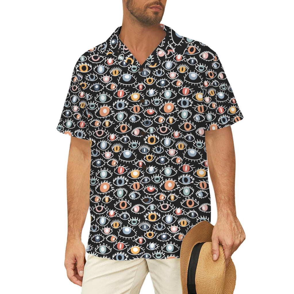 Eyes On Black Men's Short Sleeve Hawaiian Shirt Men's Hawaiian Shirt (New) Printed Offshore