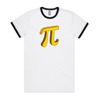 Pi - Staple Ringer Tee White Black Ringer T-Shirt Maths Printed In Australia Science