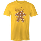 Gingerbread, I Can't Feel My Face - Mens T-Shirt Yellow Mens Christmas T-shirt Christmas Printed In Australia
