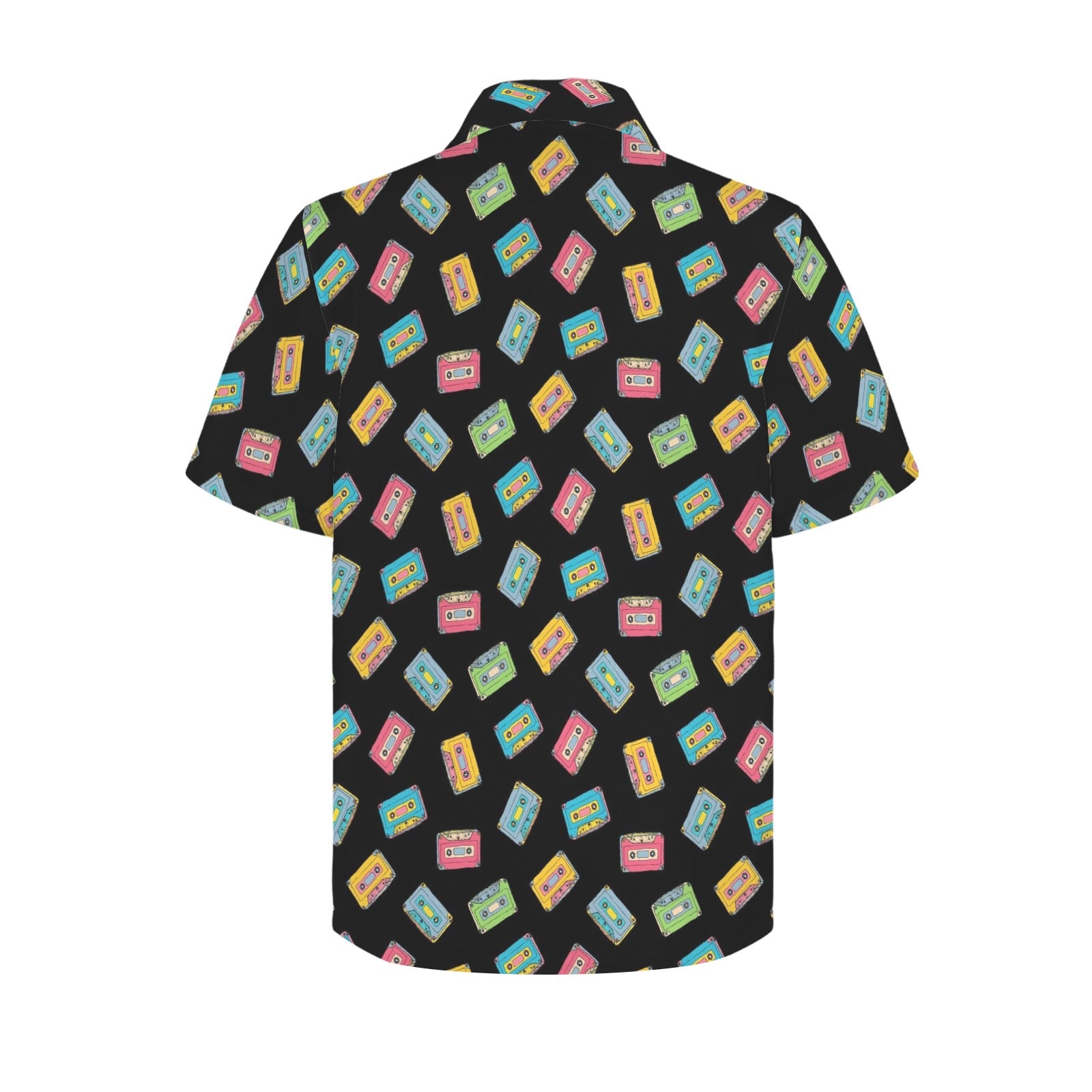 Colourful Cassettes - Men's Short Sleeve Hawaiian Shirt Men's Hawaiian Shirt (New) Music Printed Offshore Retro