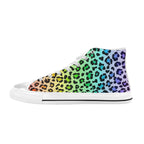 Rainbow Leopard Print - Kids' High Top Canvas Shoes US6Y Kids High Top Canvas Shoes animal Printed Offshore