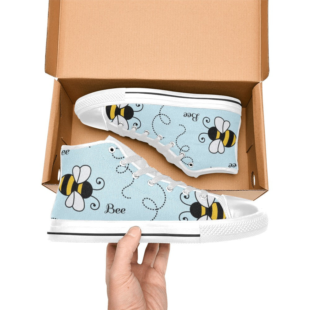 Bumble Bee - Kids High Top Canvas Shoes