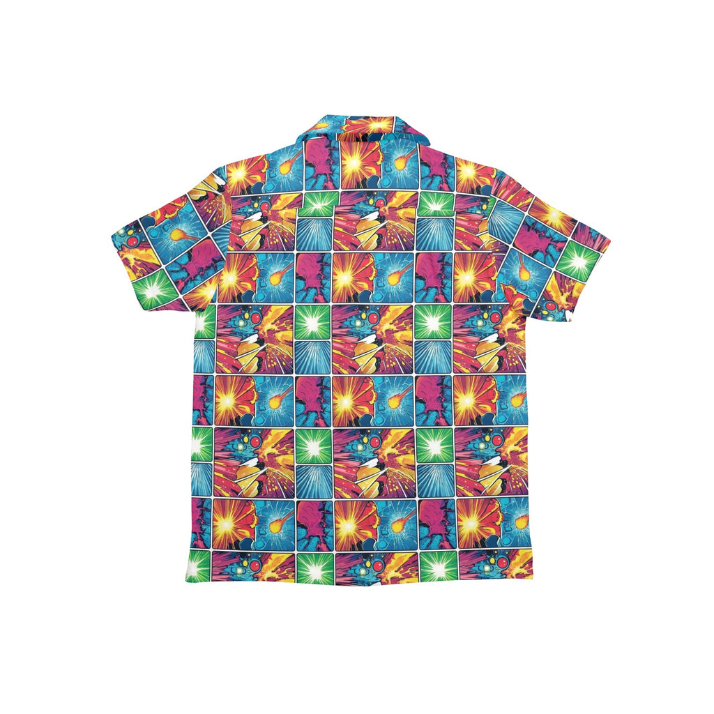 Comic Book Squares Junior Kids Hawaiian Shirt