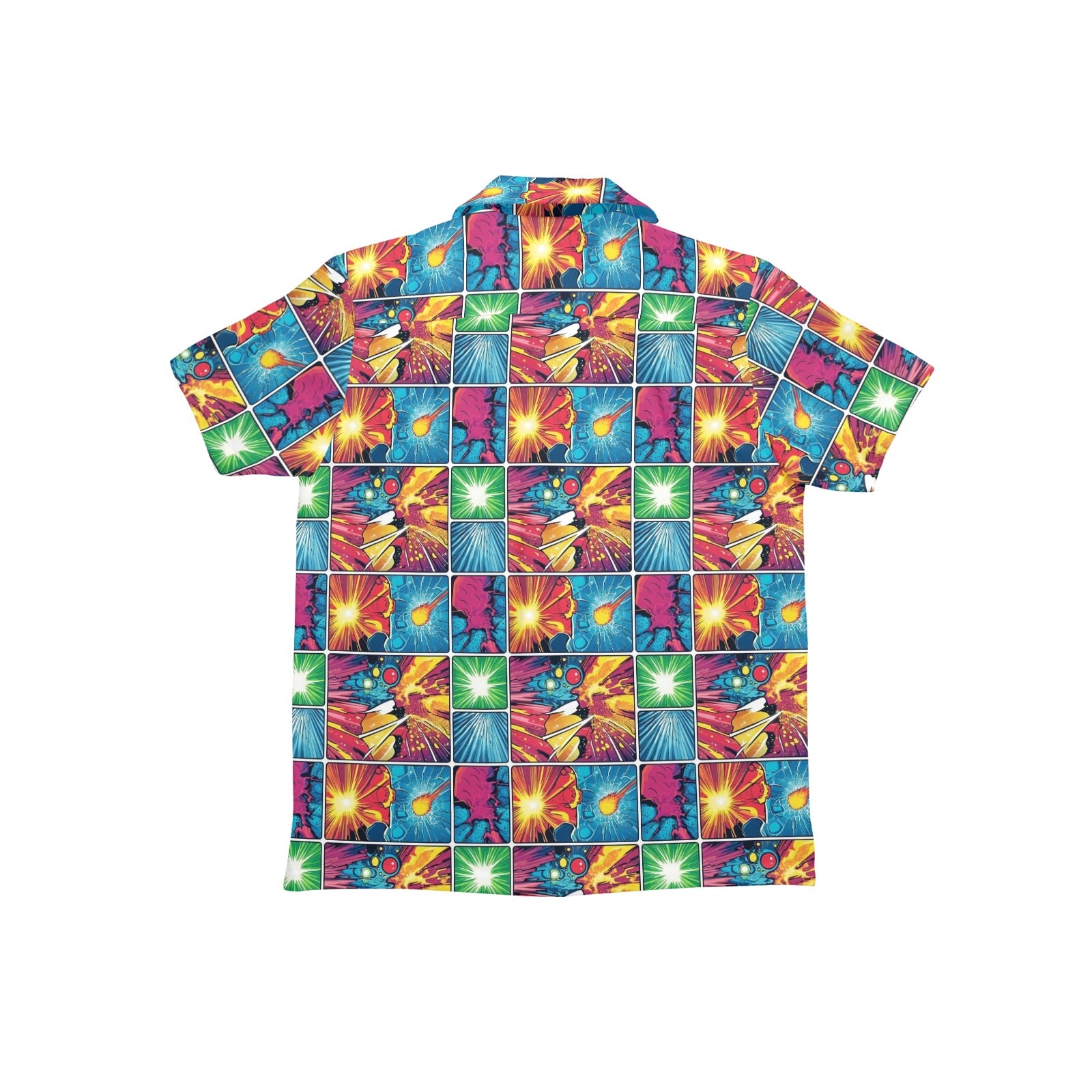 Comic Book Squares Junior Kids Hawaiian Shirt