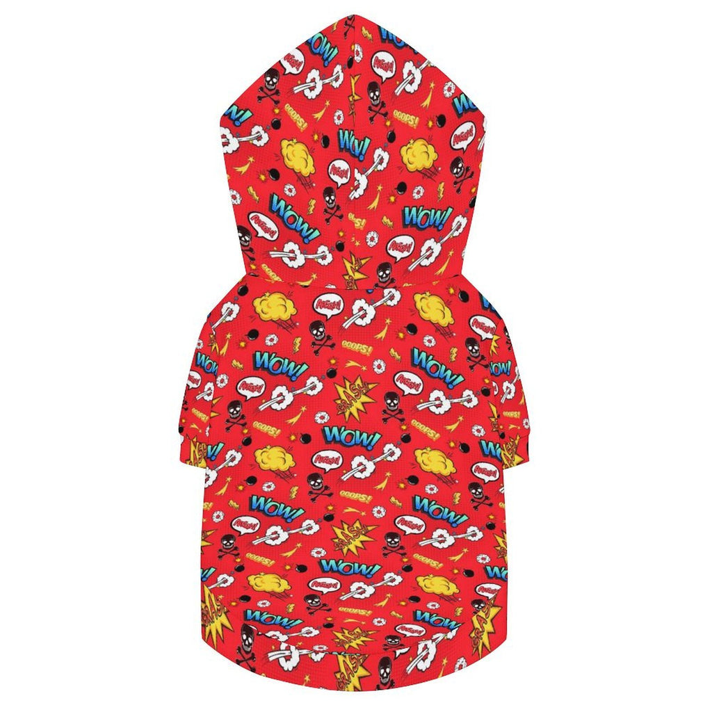 Comic Book Red Pet Hoodie (Large Size)