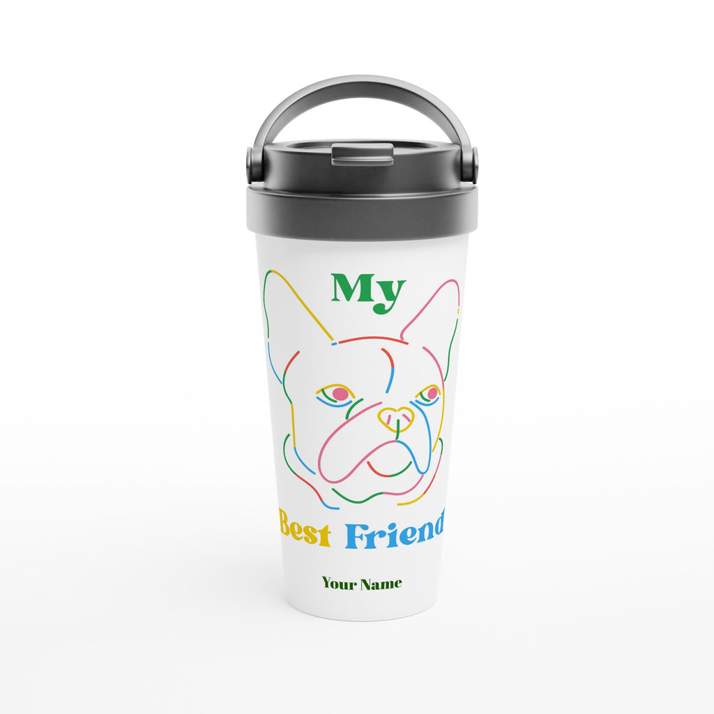 Personalised - My Best Friend, Dog - White 15oz Stainless Steel Travel Mug Default Title Personalised Travel Mug animal coffee Globally Fulfilled