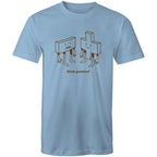 Think Positive, Maths - Mens T-Shirt Carolina Blue Mens T-shirt Maths Printed In Australia