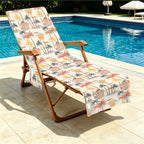 Beach Shack Beach Chair Towel Cover with Side Pockets