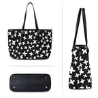 Black And White X's PU Leather Tote Bag Large Leather Tote Bag-Large Printed Offshore