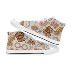 Peace And Love Kids High Top Canvas Shoes
