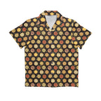 Round Pizzas On Black Senior Kids Hawaiian Shirt