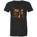 Merry Christmas And Happy New Year Womens T-shirt Black Womens Christmas T-shirt Christmas Printed In Australia