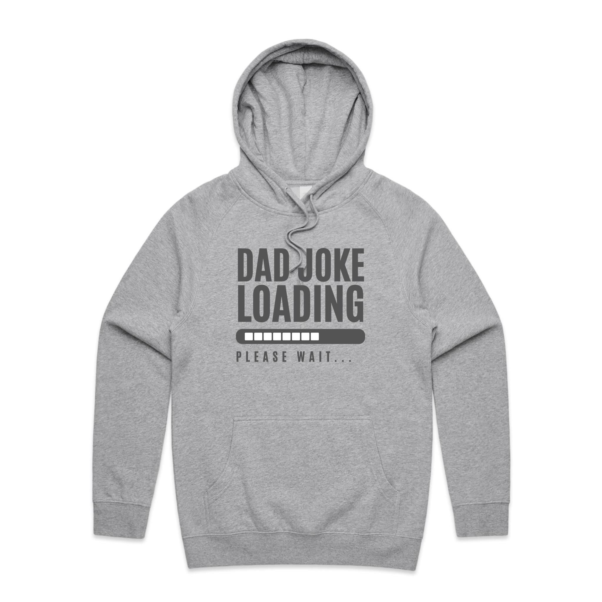 Dad Joke Loading - Mens Hoodie Grey Marle Mens Hoodie Dad Printed In Australia
