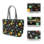 Busy Space - Leather Tote Bag-Large