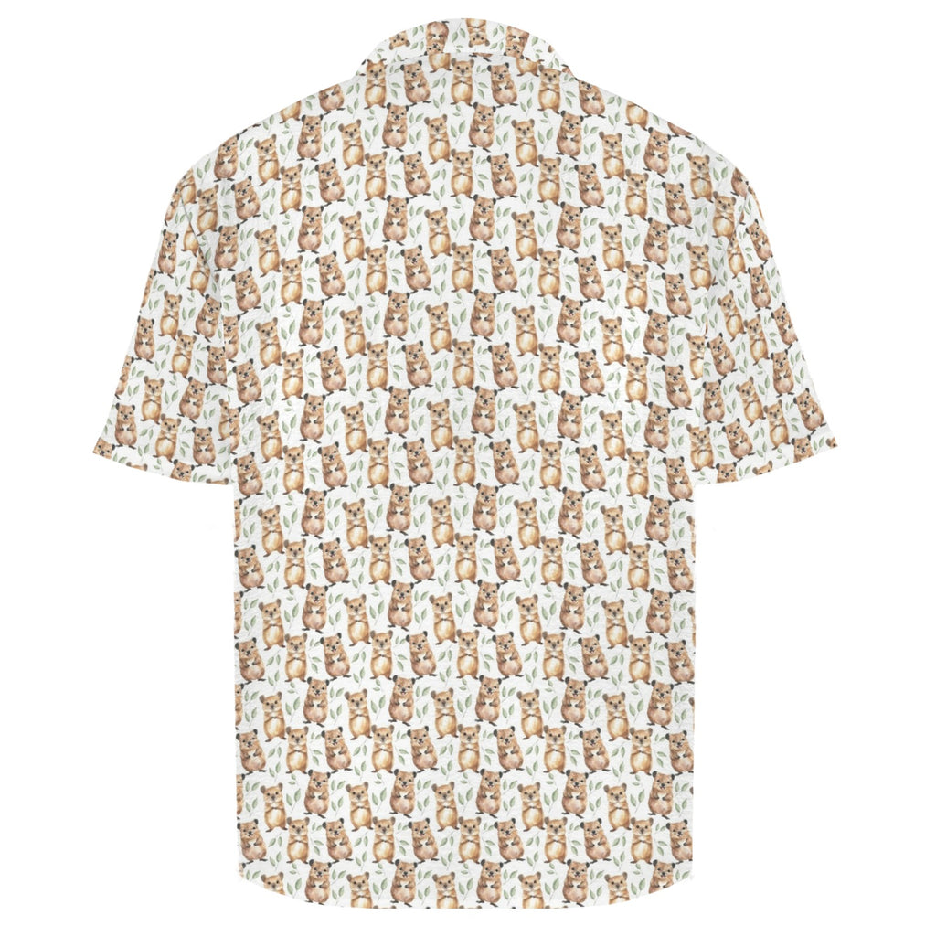 Quokkas Men's Crinkle Hawaiian Shirt