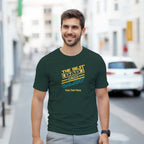 Personalised - The Best Dad In The Galaxy - Heavyweight Unisex Crewneck T-shirt | Gildan® 5000 L Forest Green Personalised T-shirt (Up to 5XL) customise Dad Globally Fulfilled personalise Sci Fi Space