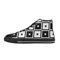 Black And White Squares Men's High Top Canvas Shoes US14 Men's Classic High Top Canvas Shoes Printed Offshore