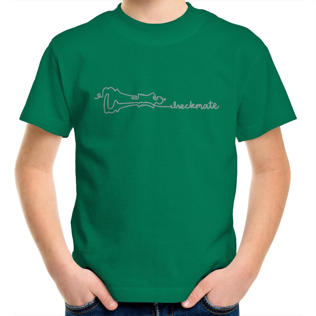 Checkmate, Chess - Kids Youth T-Shirt Kelly Green Kids Youth T-shirt Chess Games Printed In Australia