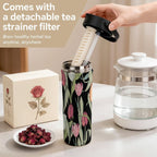 Tulips 20oz Tea Tumbler with Carry Handle