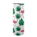 Flamingo Leaves - 20oz Tall Skinny Tumbler with Lid and Straw