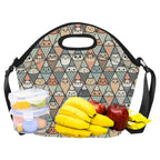 Diamond Cat Pattern Neoprene Lunch Bag/Large (Model 1669) Neoprene Lunch Bag animal Printed Offshore