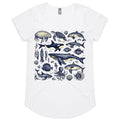 Sea Creatures Women's AS Colour Scoop Neck T-Shirt White Womens Scoop Neck T-shirt animal Printed In Australia