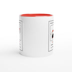 White 11oz Ceramic Mug with Colour Inside Christmas Colour Mug Christmas Globally Fulfilled