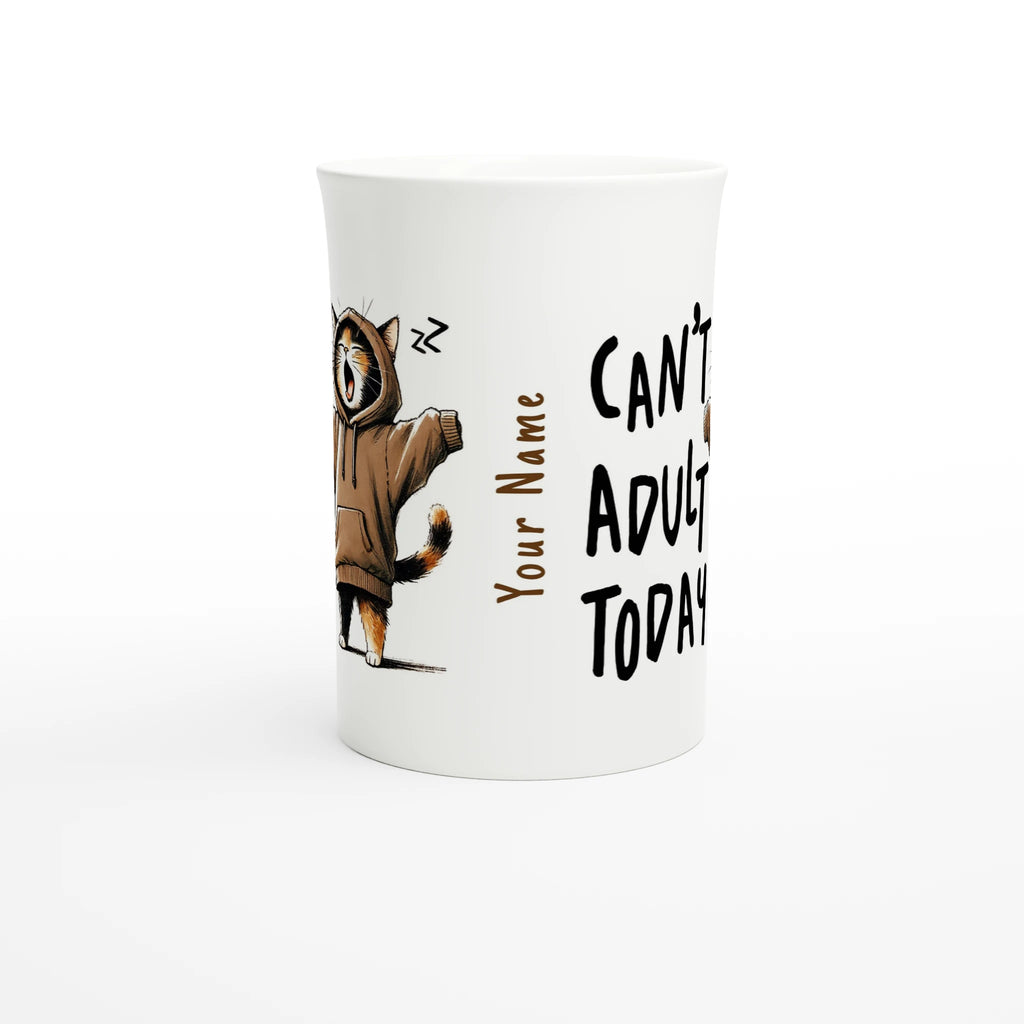Personalise - Can't Adult Today - White 10oz Porcelain Slim Mug Personalised Porcelain Mug animal Globally Fulfilled