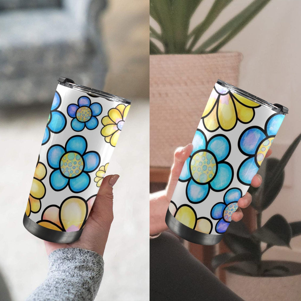 Simple Flowers - 20oz Mobile Tumbler with Lid (Black Lock)