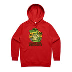 In A While, Crocodile Women's AS Colour Hoodie Red Womens Hoodie animal Printed In Australia