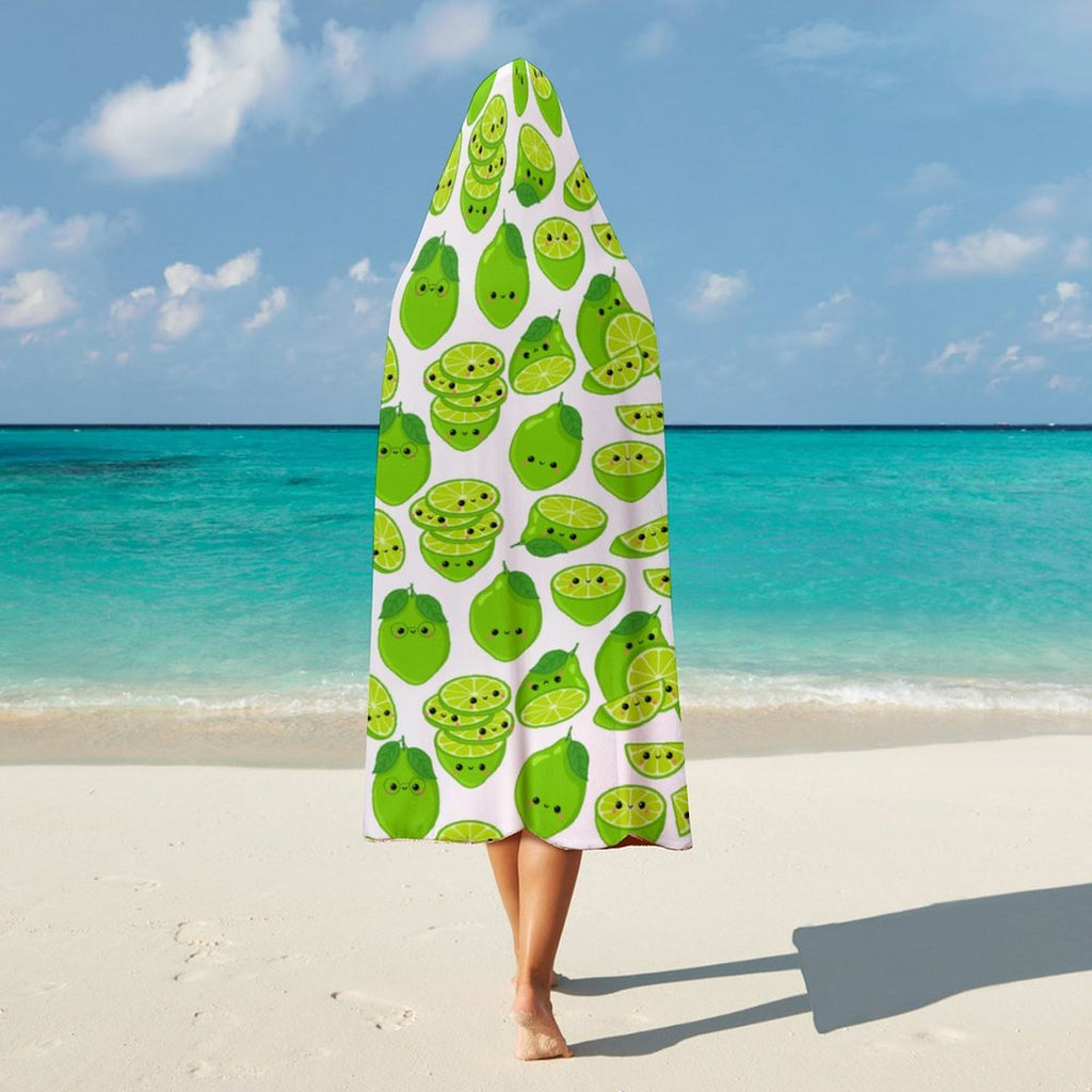 Cute Limes Kids Hooded Blanket 100cm x 130cm Kids Hooded Blanket Food Printed Offshore