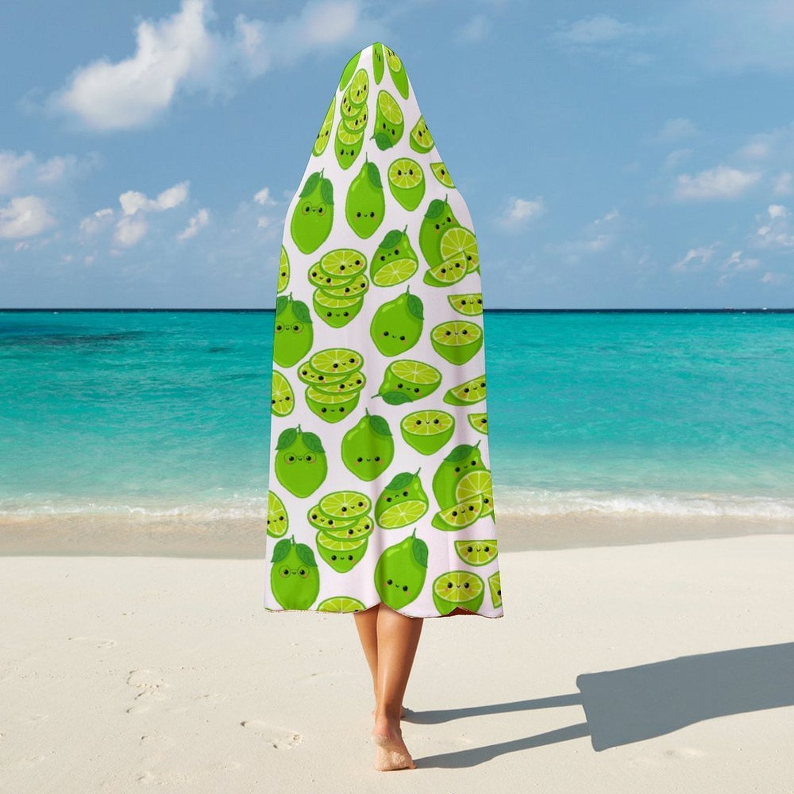 Cute Limes Kids Hooded Blanket 100cm x 130cm Kids Hooded Blanket Food Printed Offshore