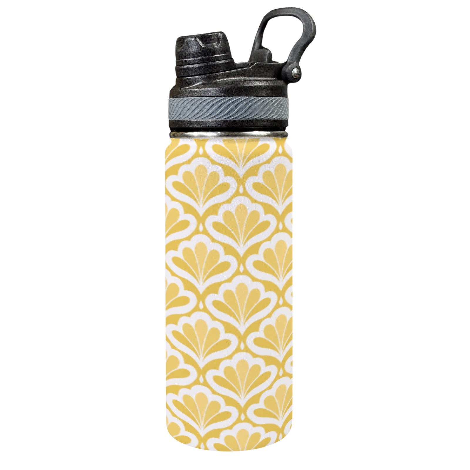 Yellow Pattern - Insulated Water Bottle with Dual-Use Lid (18oz) One Size Insulated Water Bottle with Dual-Use Lid (18oz) Printed Offshore
