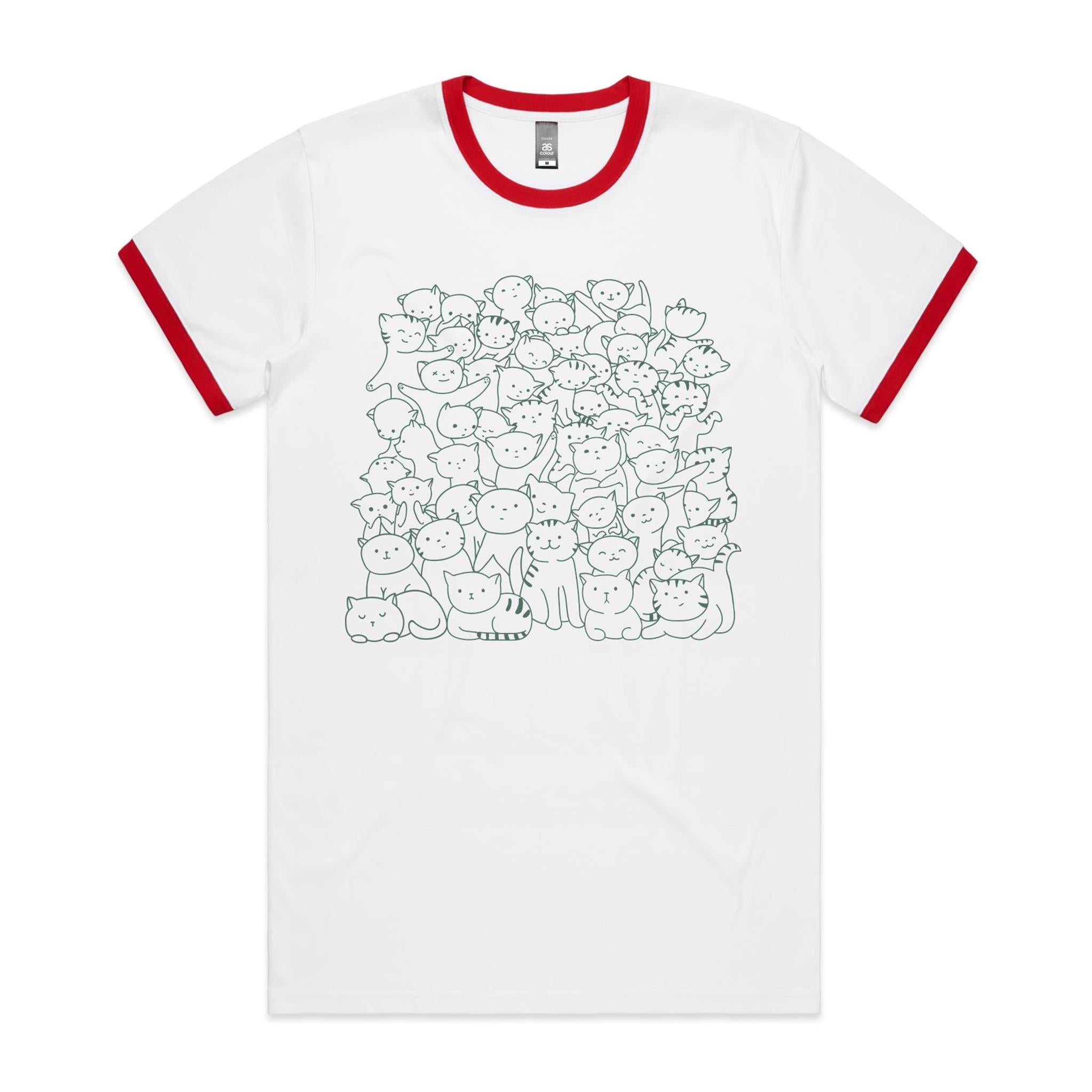 Lots And Lots Of Cats AS Colour Staple Ringer Tee