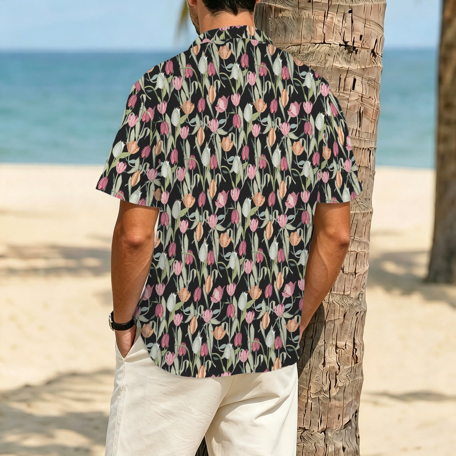 Tulips Men's Crinkle Hawaiian Shirt