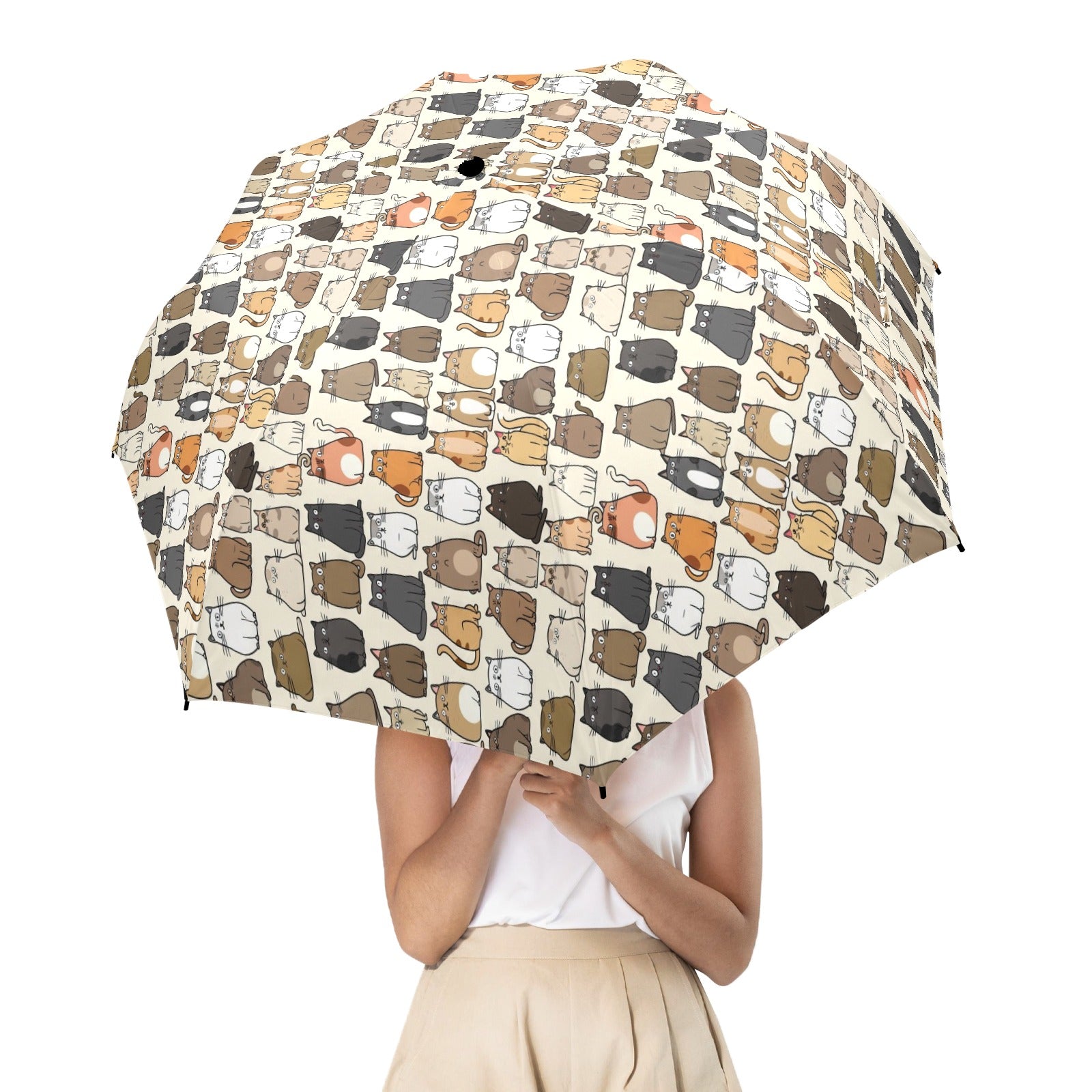 Lots Of Cats - Semi-Automatic Foldable Umbrella (Model U12) Semi-Automatic Foldable Umbrella (U12)
