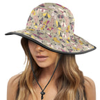 Pretty Moths Wide Brim Bucket Hat Wide Brim Bucket Hat animal Printed Offshore