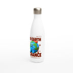 Give Our Earth A Chance - White 17oz Stainless Steel Water Bottle White Water Bottle Environment Globally Fulfilled