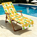 Happy Pineapples Beach Chair Towel Cover with Side Pockets