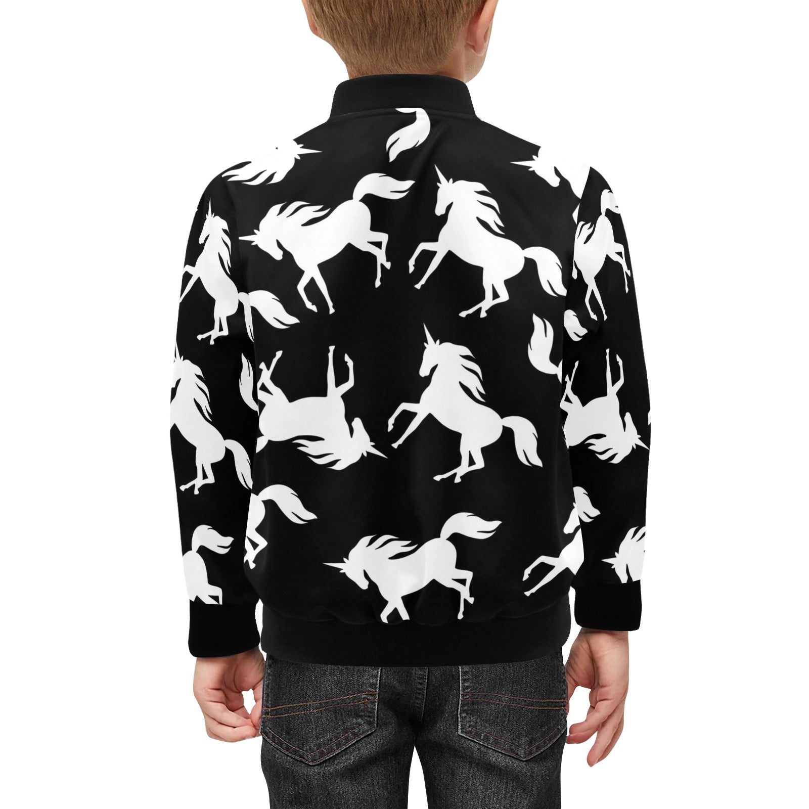 Black And White Unicorn Kids Bomber Jacket Kids Bomber Jacket animal Printed Offshore