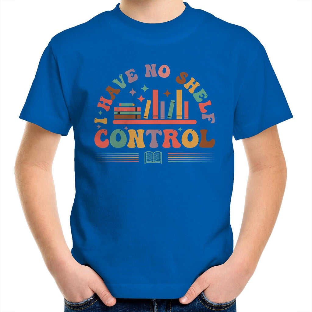 I Have No Shelf Control, Books - Kids Youth T-Shirt Bright Royal Kids Youth T-shirt Printed In Australia Reading