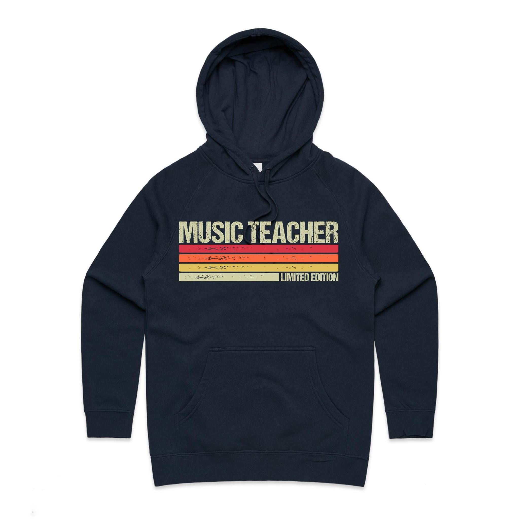Music Teacher - Womens Hoodie Navy Womens Hoodie Music Printed In Australia