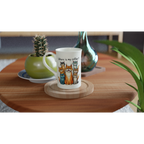 Where Is My Coffee, Cranky Cats - White 10oz Porcelain Slim Mug Porcelain Mug animal Coffee Globally Fulfilled