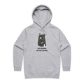 Life Begins After Coffee, Cat Women's AS Colour Hoodie Grey Marle Womens Hoodie animal Coffee Printed In Australia